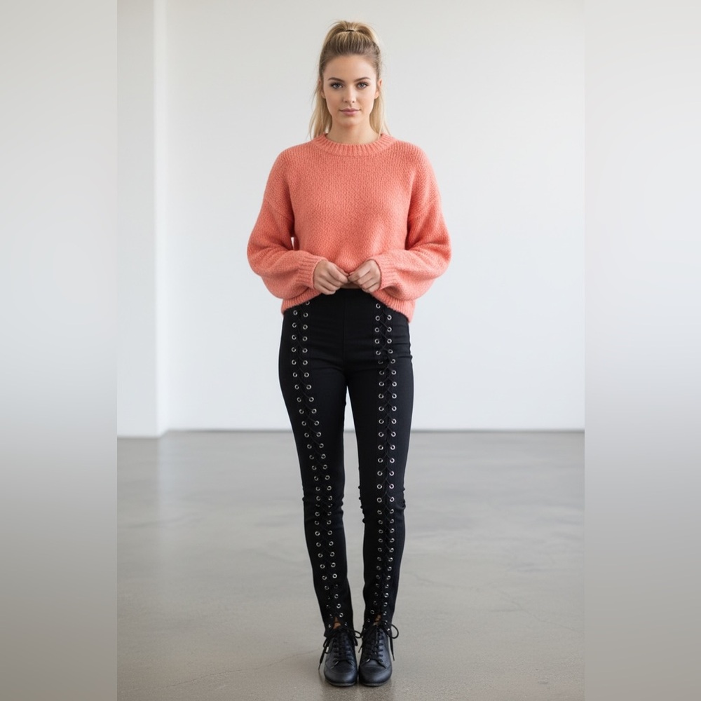 Mango Coral Knit Pullover